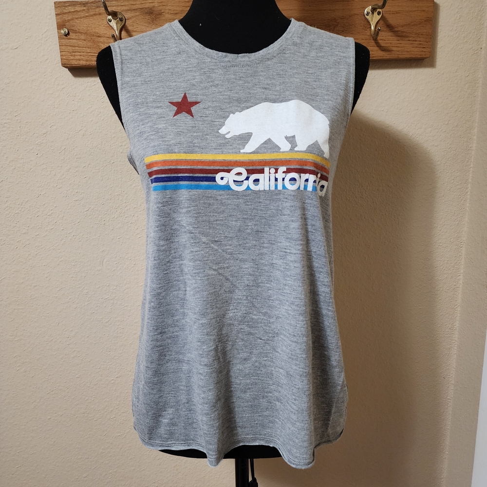 California Bear Gray Sleeveless Tank Top